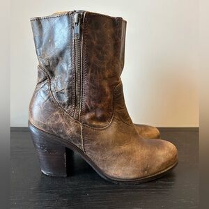 Corral Indie Spirit Brown Leather Ankle Boot Side Zip Western Womens Size 10